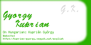 gyorgy kuprian business card