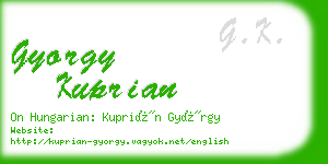 gyorgy kuprian business card